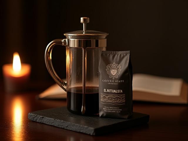 Kit 'El Ritualista' con una prensa francesa y una bolsa de café blend de la casa